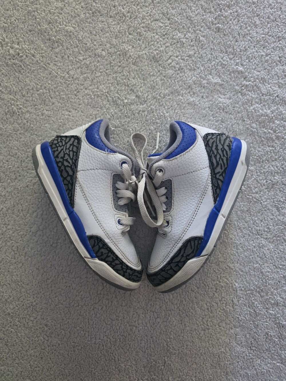 Air Jordan 3 Retro PS, 'Racer Blue', Toddler Size 11C, GUC - White/Racer Blue